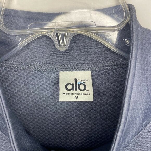 ALO Mens Medium Gray Cool Fit Shirt Jacket Full Zip Front Mock Neck Sports EUC - Picture 3 of 7